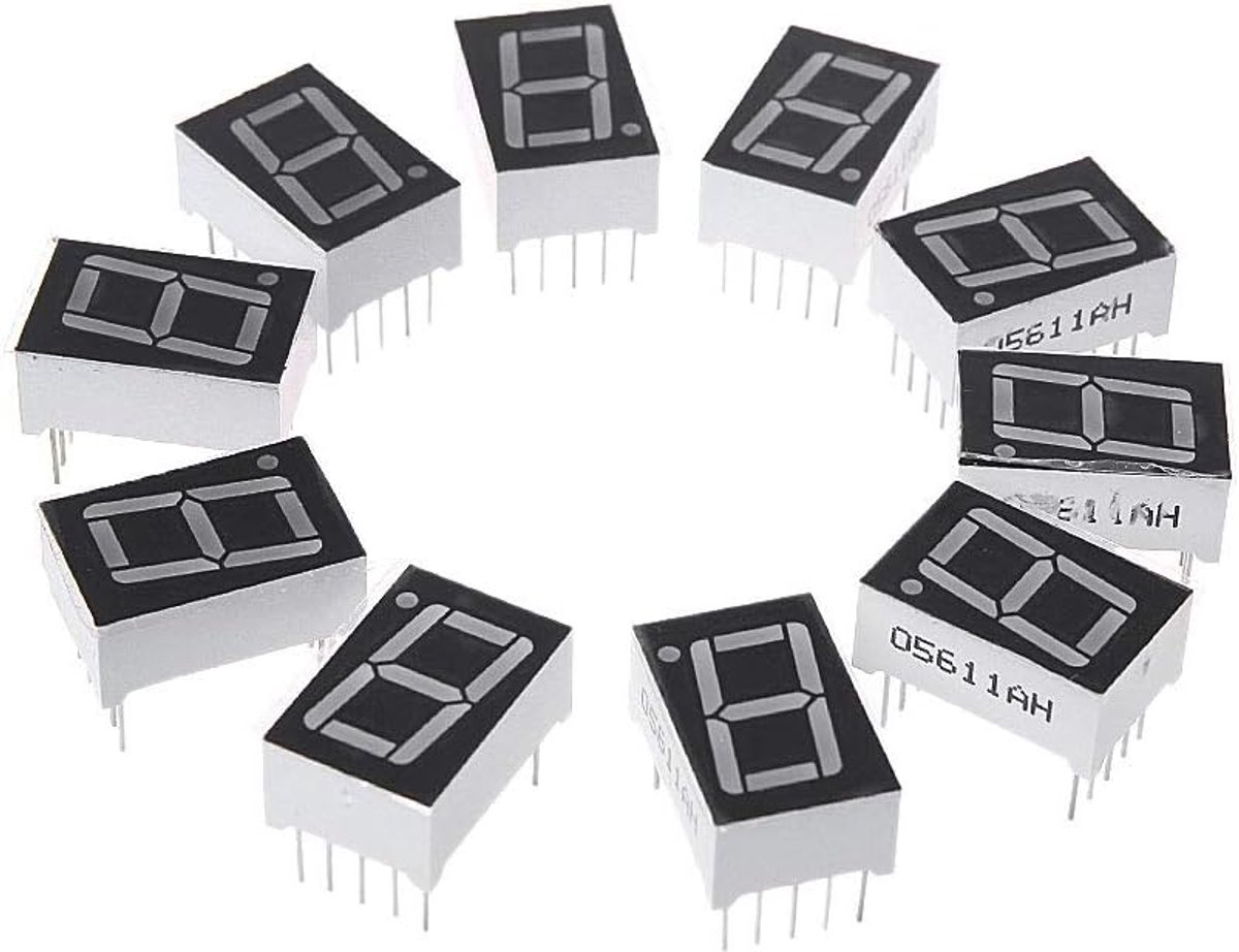10 Pcs 0.56 Inch 7 Segments 1 LED Display Digital Red Cathode Ordinary Digital Tubes Lens Ring - ShopVlot
