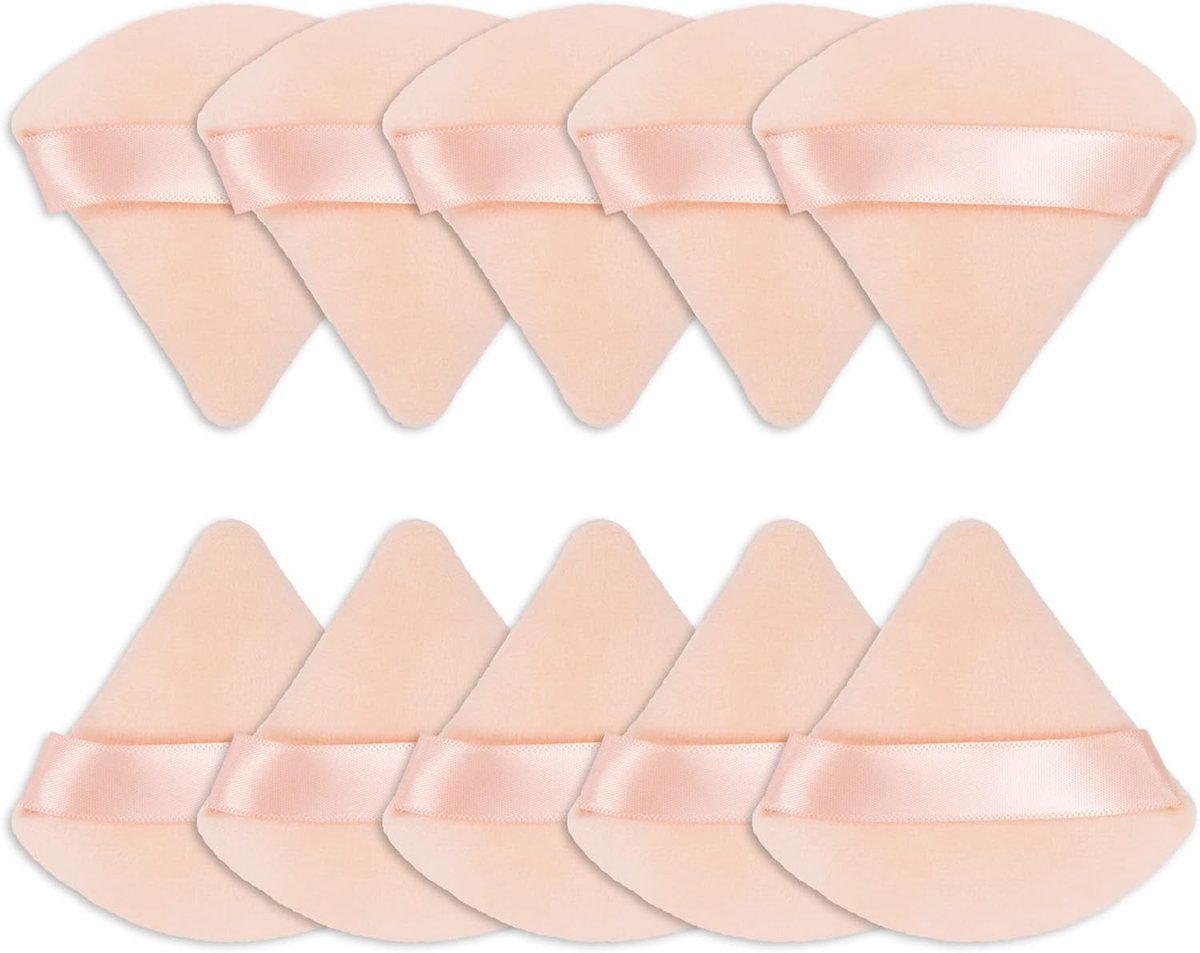 Poederkwasten, 10 stuks Tricuspide make-upsponzen, herbruikbaar, geschikt voor poeder, foundation, make-upsponzen voor - ShopVlot