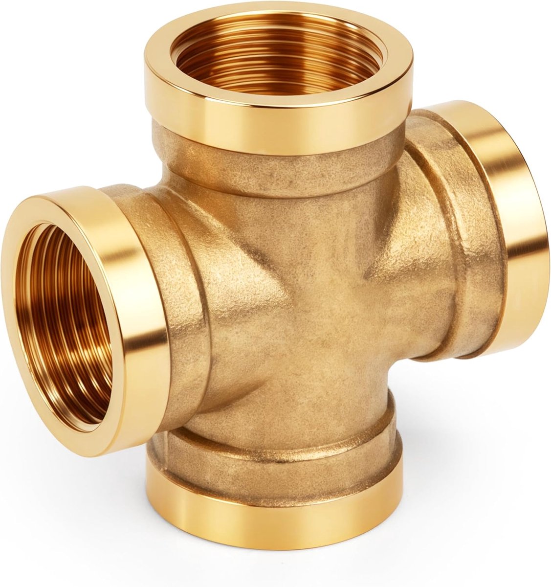 Brass Elbow 90° 4 Way 3/4" Female Tube Connection Valve, Cold Water Sanitary Connector, Shower Accessories, Compatible - ShopVlot