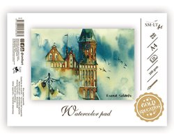 SM.LT Watercolor block, gold line, A4, 10 sheets, 200 g/m² - ShopVlot