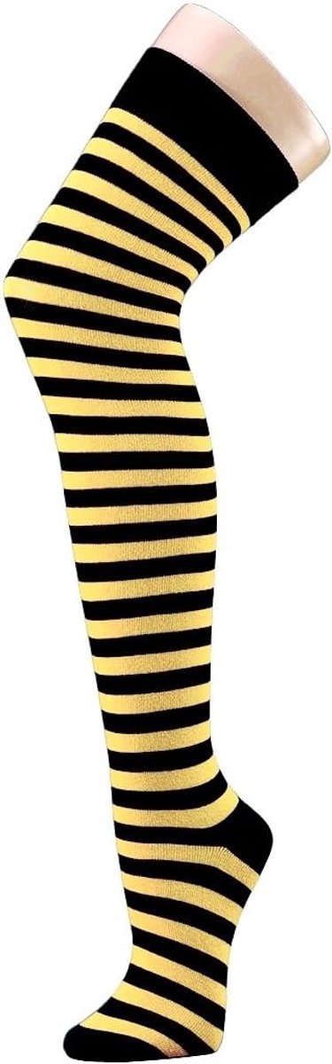 krautwear® Women's Striped Overknee Stockings, Striped Stockings, Carnival, Cosplay, 80s - ShopVlot