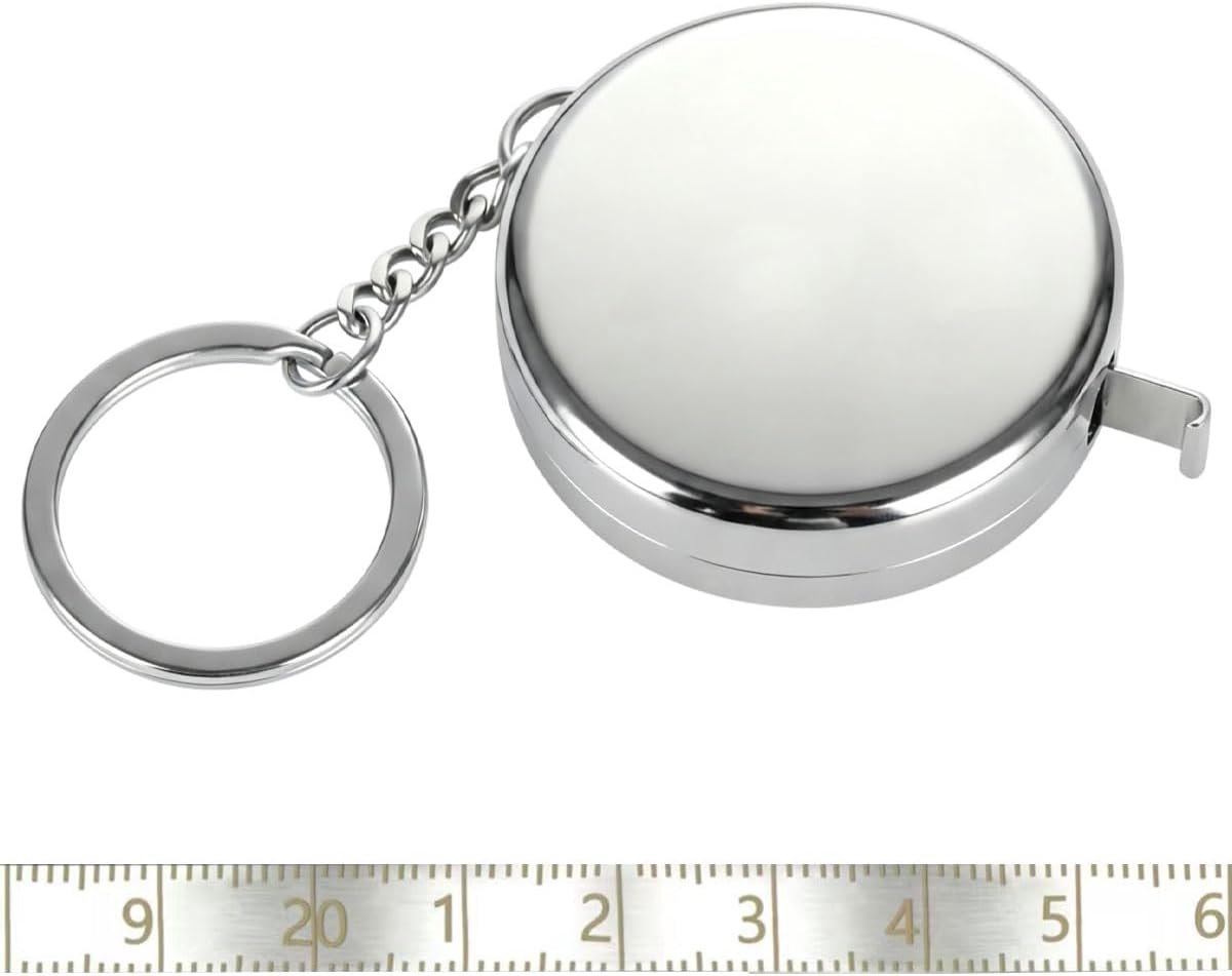 Meetlint 2 m, mini-meetlint met sleutelhanger, intrekbaar, metalen meetlint met duidelijke schaal, geschikt voor - ShopVlot