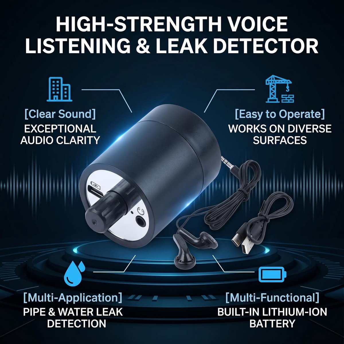 Sound Amplifier, Door Wall Door Voice Enhanced Voice Listen Detector Microphone Earlistening Device Amplifier for - ShopVlot