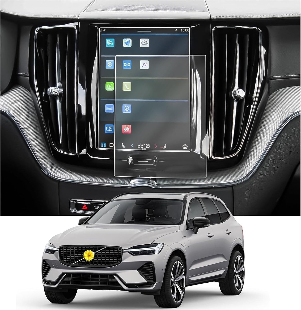 CDEFG Compatible with Volvo XC40 XC90 XC60 2018-2023 2024 Navigation Screen Protector XC 4H Scratch-Resistant 8.7" GPS - ShopVlot
