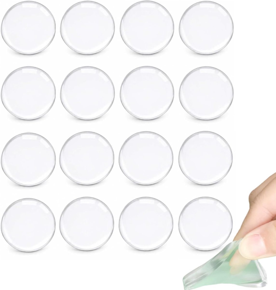 Deurstoppers voor de muur, zelfklevend, pvc, deurklinkbuffer, deurbuffer, 16 stuks - ShopVlot