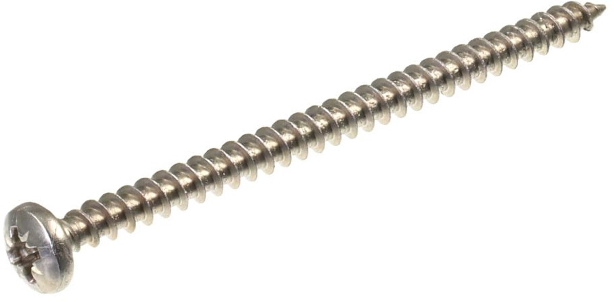 SECCARO Chipboard Screw Semicircular Head 4.5 x 50 mm, Stainless Steel V2A VA A2, Wood Screw with Full Thread - ShopVlot