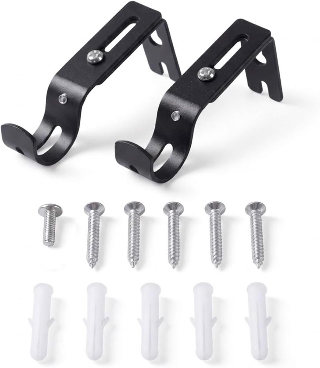 TopHomer Gordijnstangbeugels - 26 mm stangen, verstelbare lengte 9 cm tot 12 cm, metalen wandstangbeugels met - ShopVlot