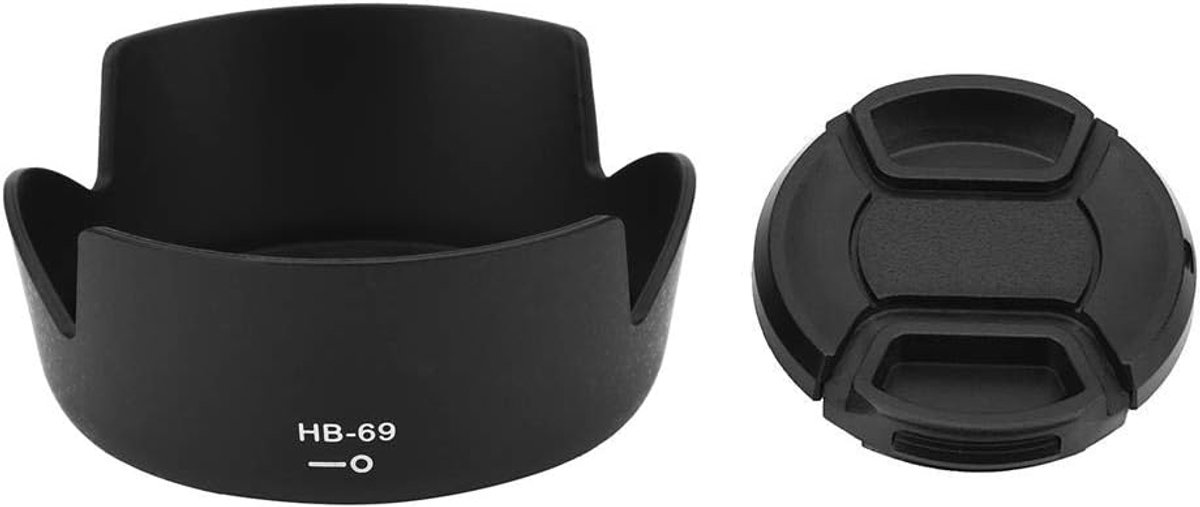 HB-69 Sun Hood and Lens Cap, Sunshade Rainproof Cover for D3200 D3300 D5200 D5300 AF-S DX 18-55mm f/3.5-5.6G VR II Lens - ShopVlot