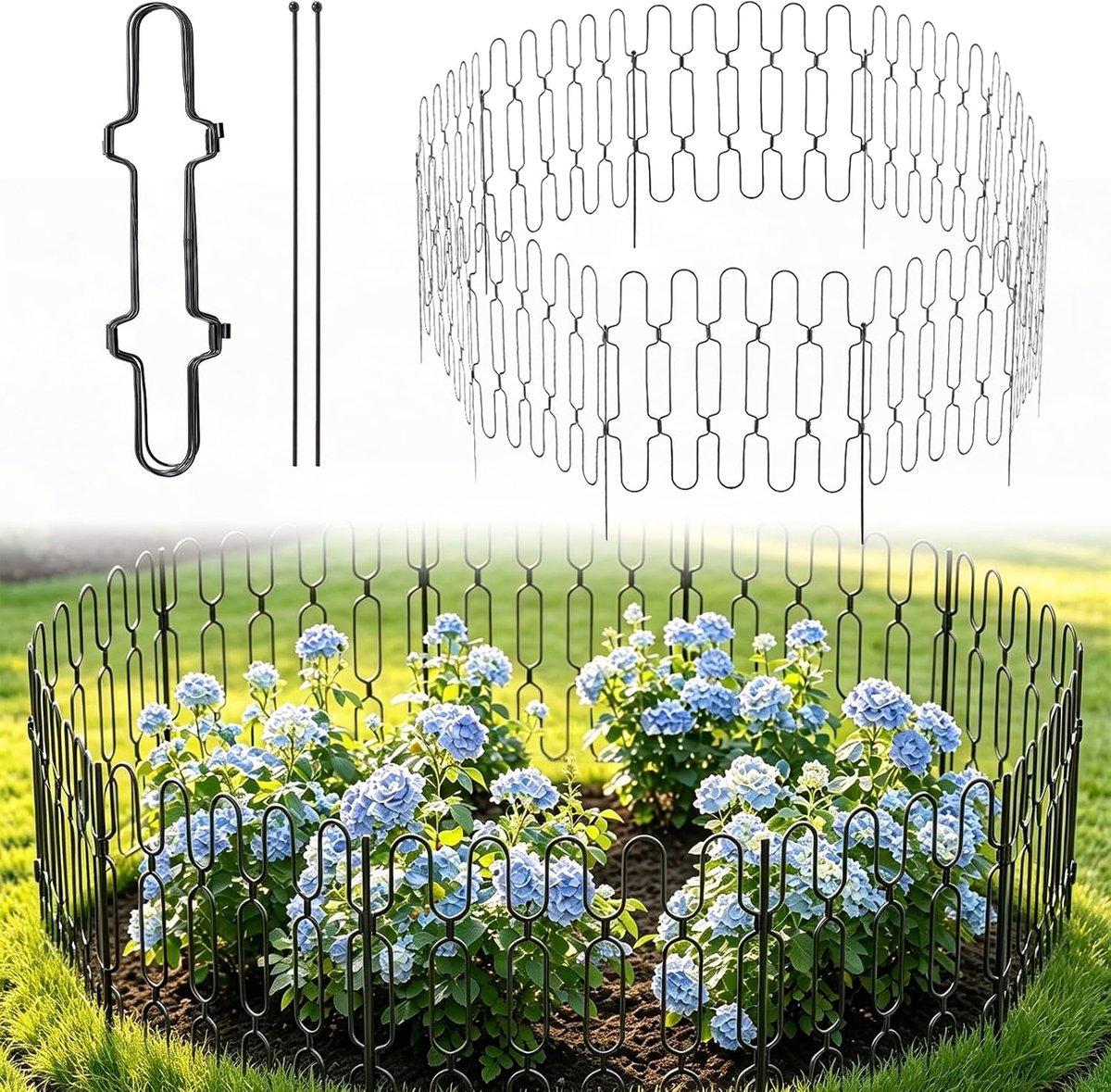 Outdoor Folding Garden Fence, Metal Sheets for Solid Edging, Decorative Barrier Without Installation for Animals - ShopVlot