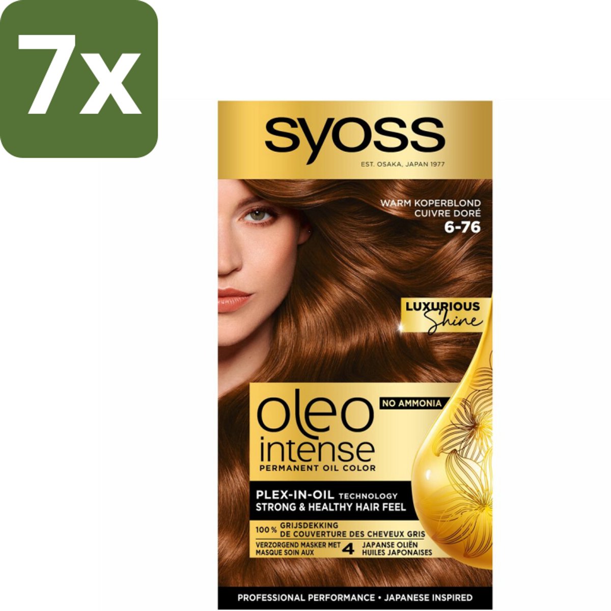 Syoss Oleo Intense - Haarverf - 6-76 - Warm Koperblond - 115ml x 7