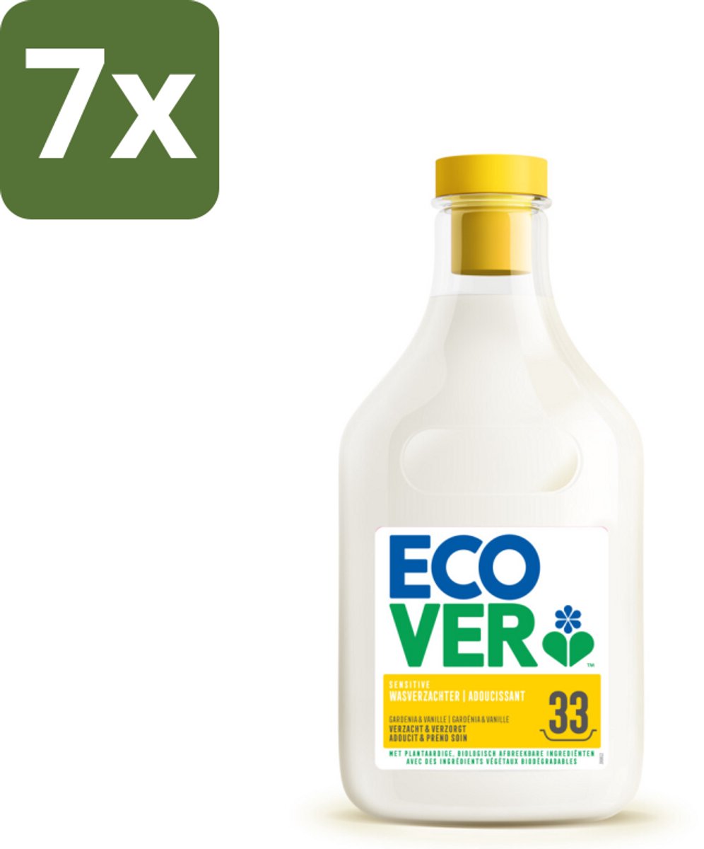 Ecover - Wasverzachter - Gardenia - 1 liter - 33 wasbeurten - Bulkverpakking - 7 stuks