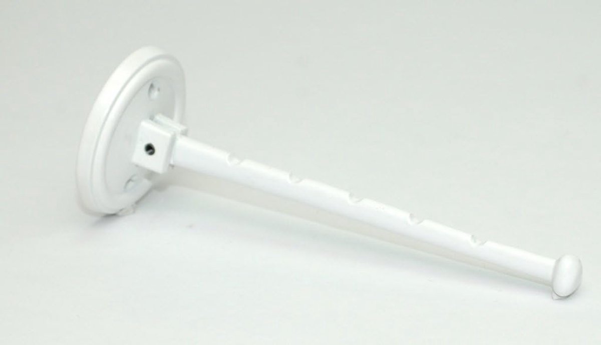 Vouwhaak 215 mm - Aluminium wit - Inclusief montage materiaal - Ideaal voor kleding - ShopVlot