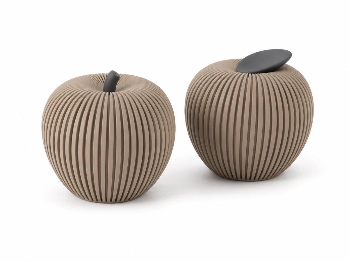 Appel LED Theelichthouders Set van 2 – 3D Geprinte Herfstdecoratie – Decoratieve Appels – Japandi Woondecoratie