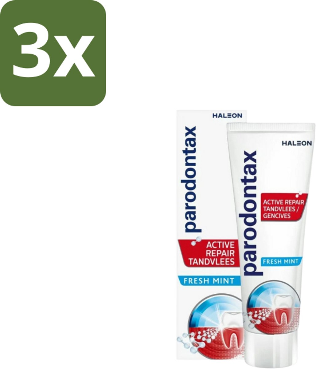 Parodontax - Tandpasta - Active Repair Tandvlees - Fresh Mint - 75 ml - Bulkverpakking - 3 stuks