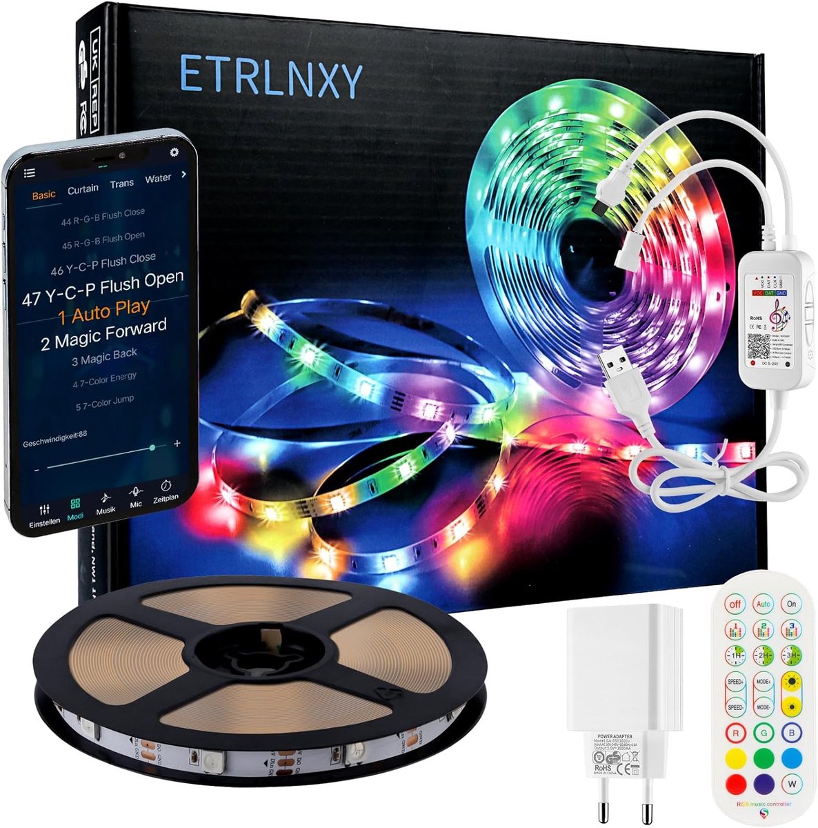 LED-strip 6 m - RGBIC - muziek synchronisatie - voor tv en decoratie - ShopVlot