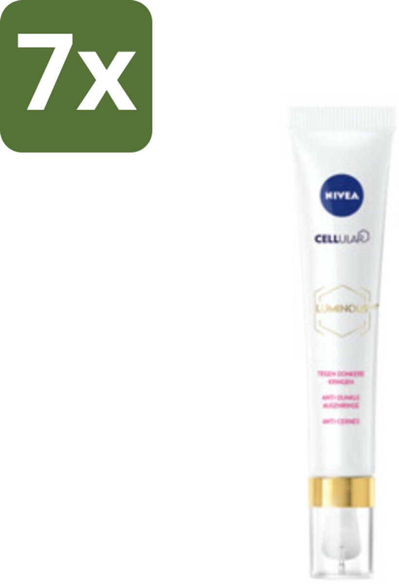 NIVEA - Oogcrème - CELLular LUMINOUS630 - Tegen donkere kringen, wallen & rimpels - Voor alle huidtypen - Met Hyaluronzuur & Cafeïne - 15 ml - Bulkverpakking - 7 stuks