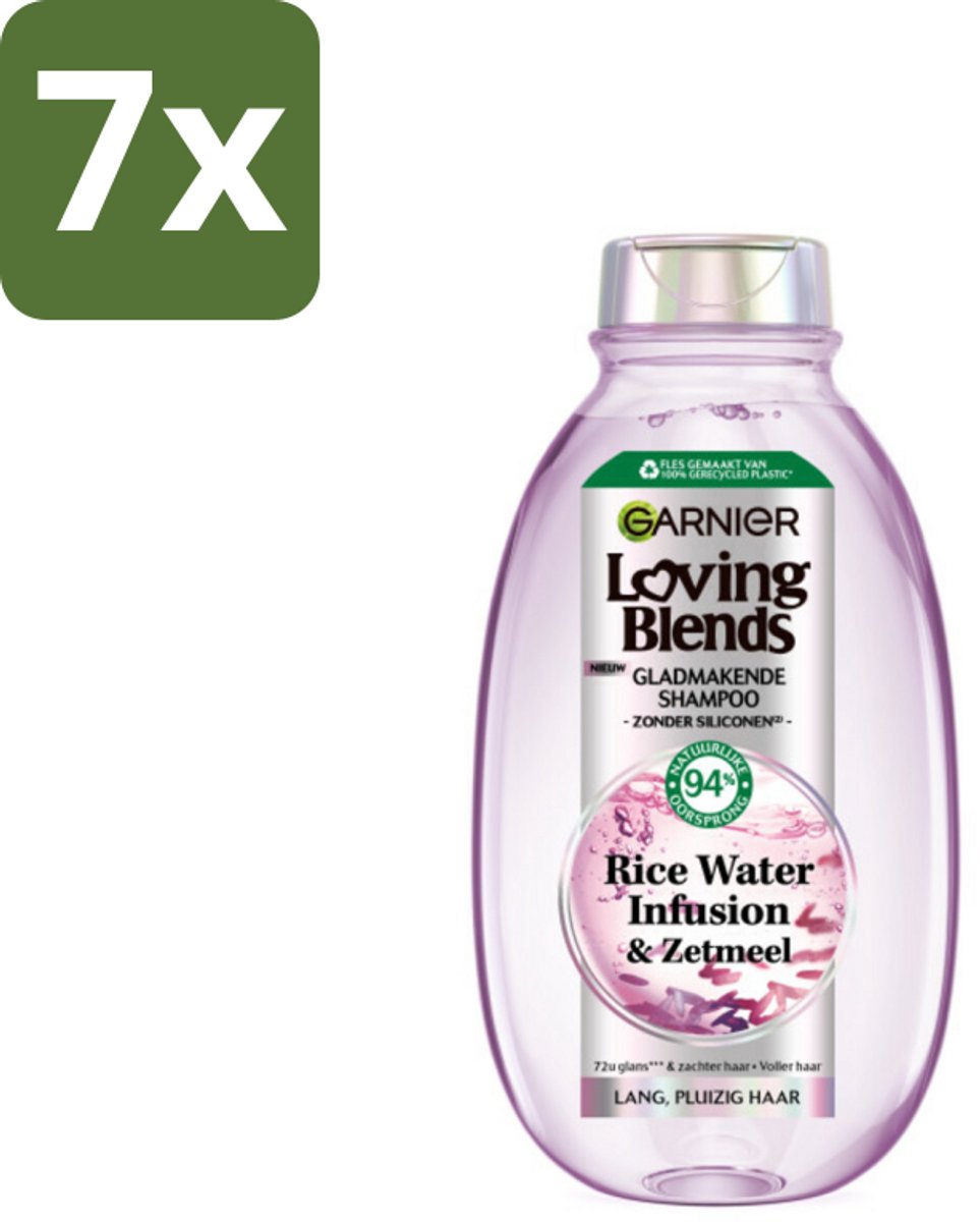 Garnier - Loving Blends - Shampoo - Rice Water Infusion - Glans & Zachtheid - Lang Haar - 300 ml - Bulkverpakking - 7 stuks