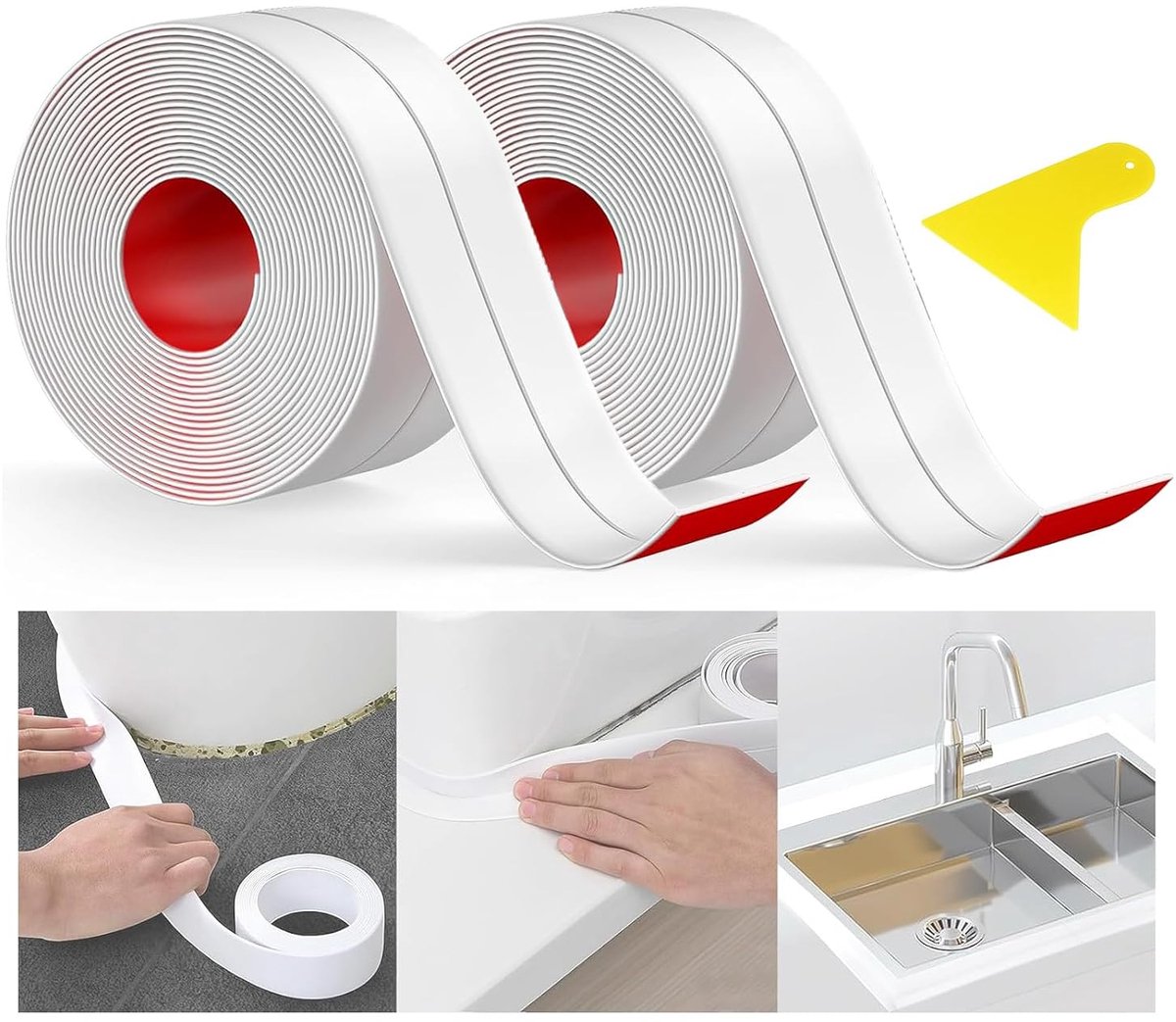 Sealing Tape 3.2 m x 22 mm - Zelfklevend PVC - Waterdicht - Ideaal voor keukens en badkamers - ShopVlot