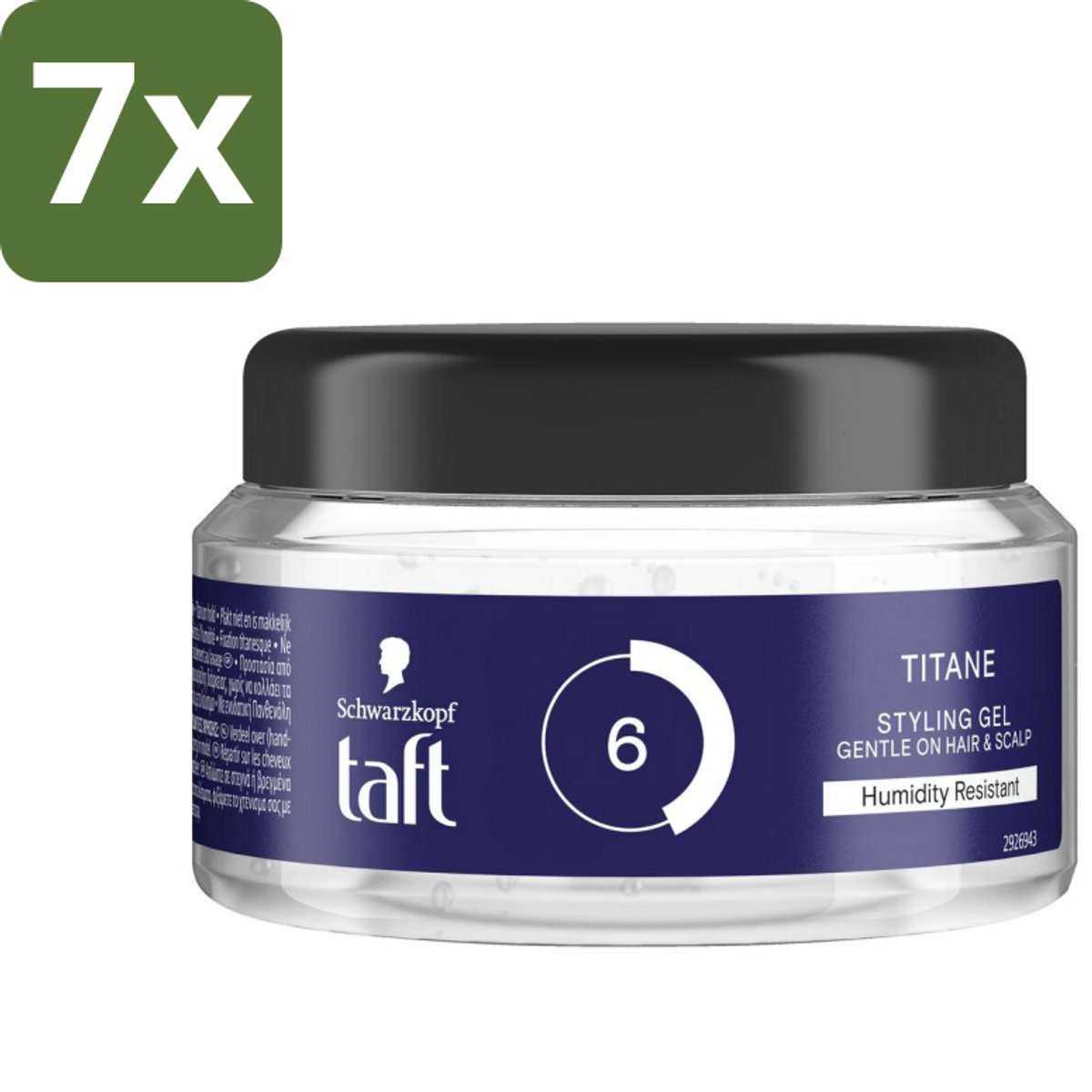 Taft - Titane 6 - Styling Gel - Krachtige styling - 250 ml - Bulkverpakking - 7 stuks