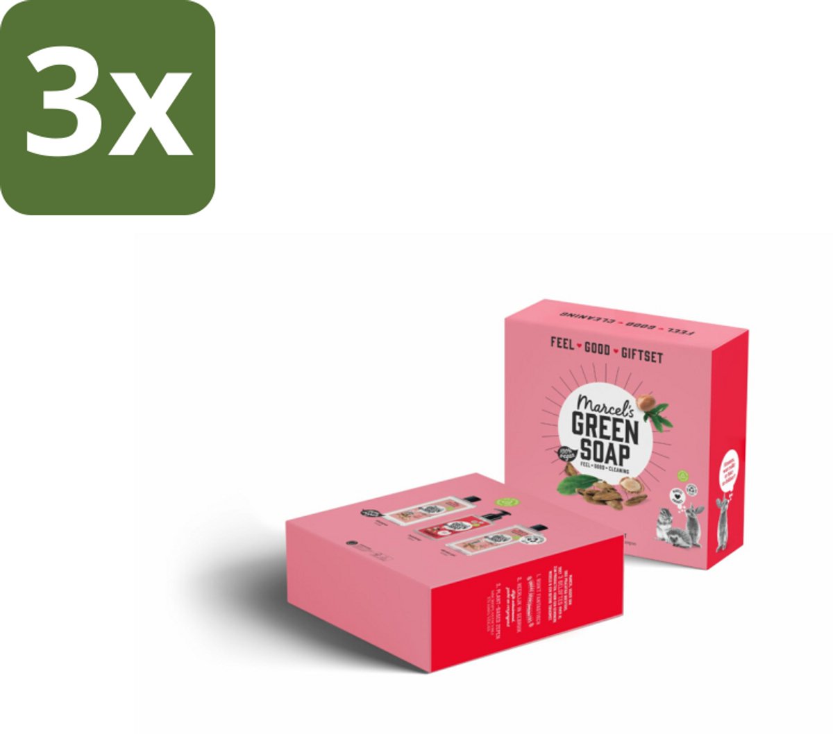 Marcel's Green Soap - Geschenkset - Argan & Oudh - Perfect als cadeau - Bulkverpakking - 3 stuks