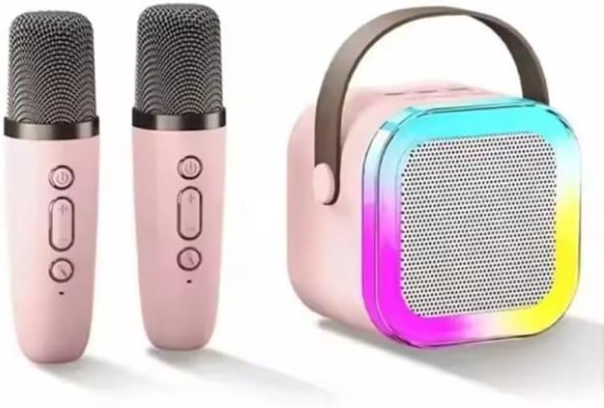 Draadloze Karaoke Speaker Bluetooth Microfoon - Mini Bluetooth Speaker - RGB Verlichting - Perfect voor Feestjes - ShopVlot
