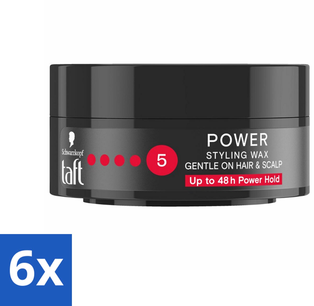 Taft - Power 5 - Styling Wax - Sterke grip met glans - 75 ml - Voordeelverpakking - 6 stuks