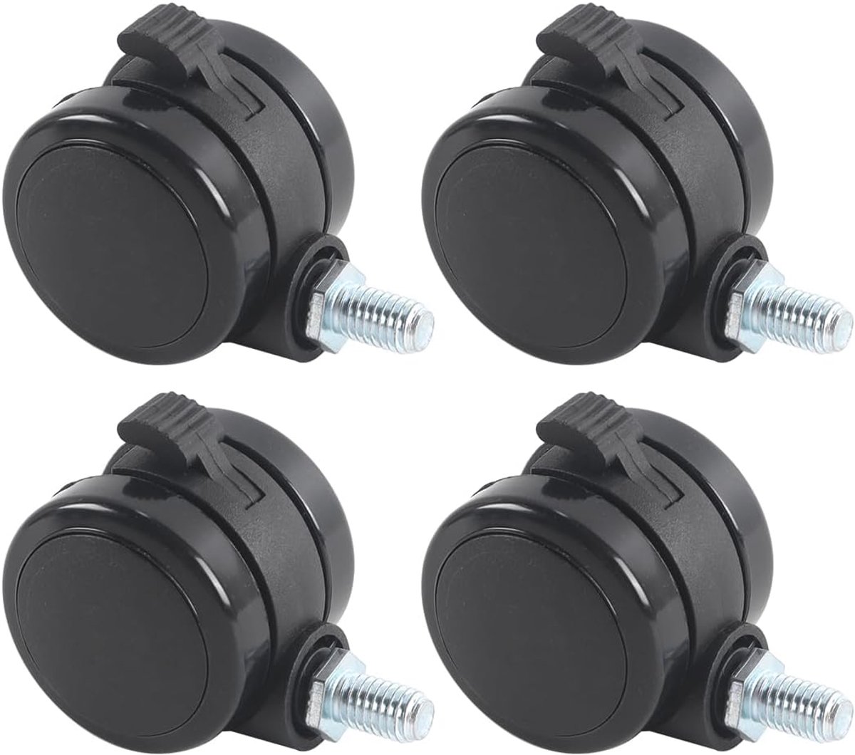 Zwenkwielen 40 mm - nylon met vergrendelbare rem - M8-stang - ideaal voor meubels - ShopVlot