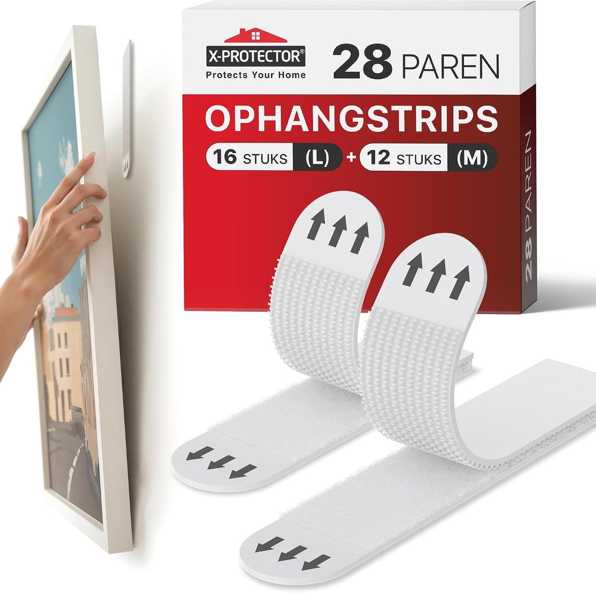 Fotohangstrips - M + L - Zonder Spijkers - Voor Foto's en Decoraties
