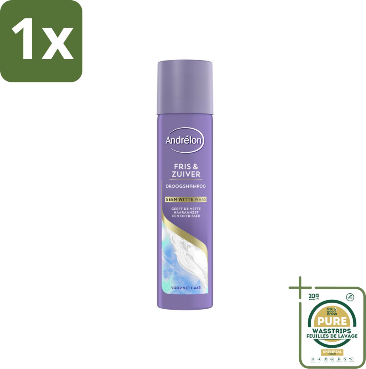 1 x Andrélon Special - Fris & Zuiver - Droogshampoo - 245 ml- Droogshampoo - Fris Haar - Vet Haar - Haarkleur - Haartype