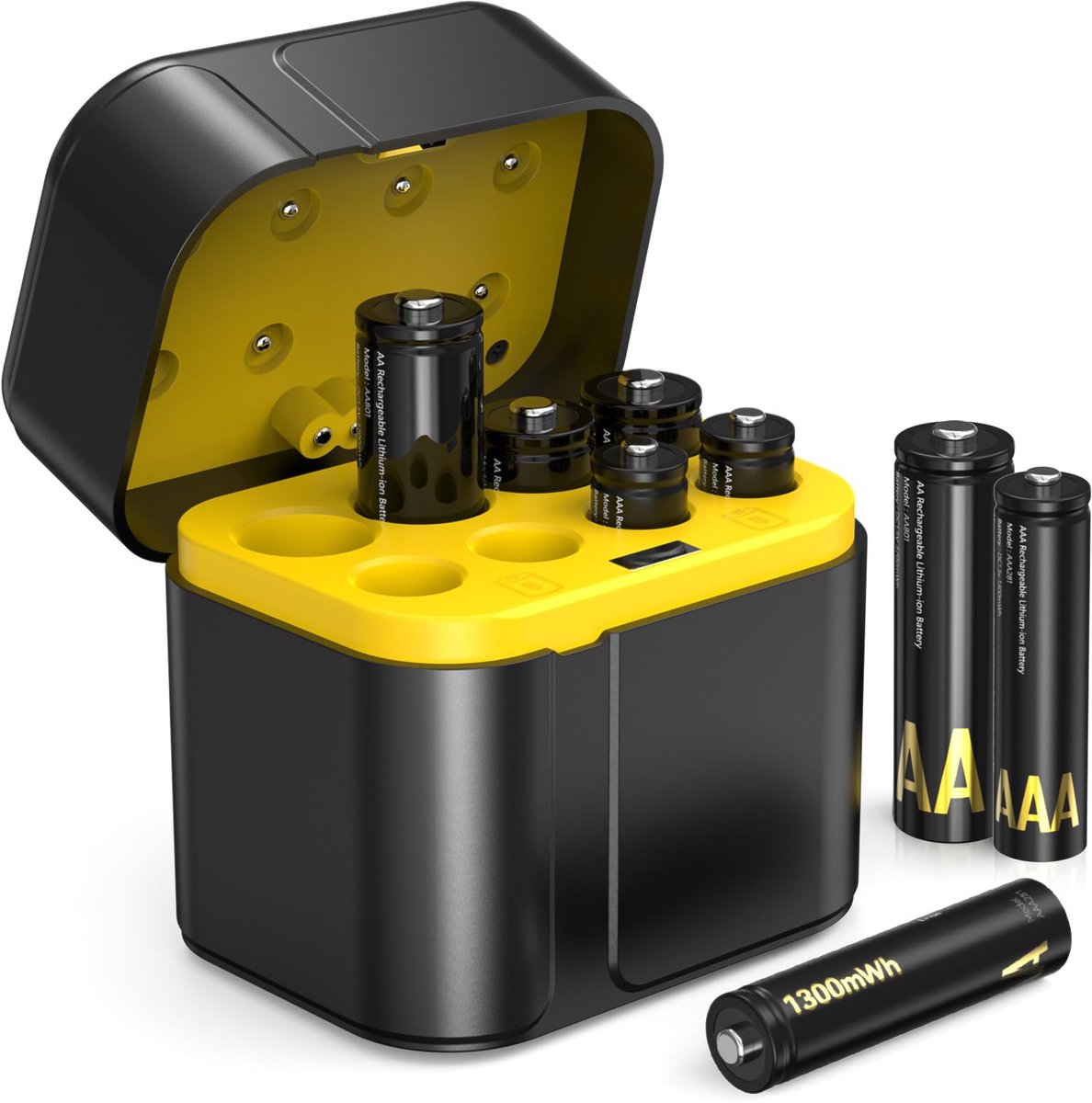 Oplaadbare batterijen AAA en AA - Lithium - Hoge capaciteit - Duurzaam en milieuvriendelijk - ShopVlot