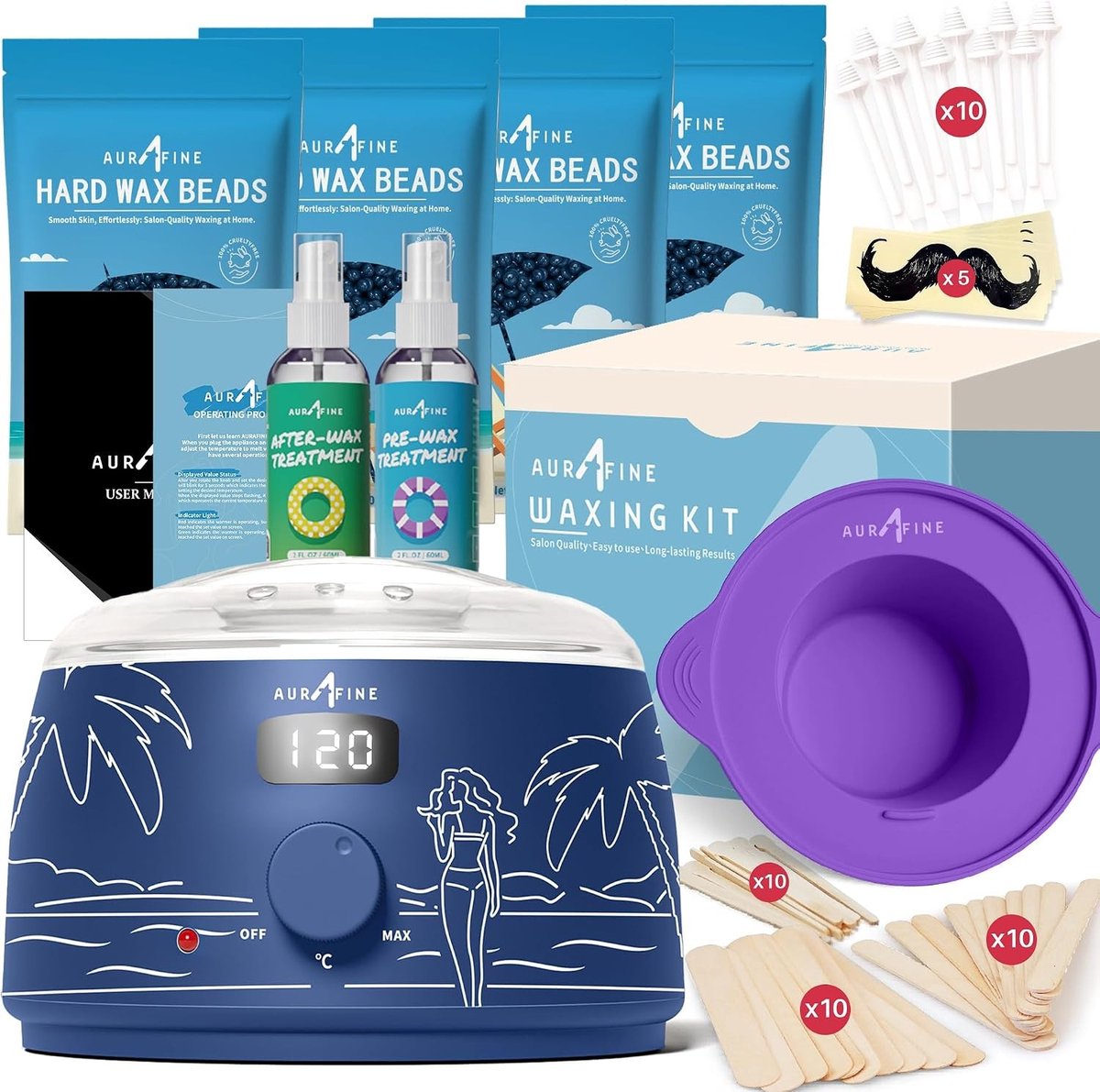 Digitale Waxset - Blauw - Met Digitale Wasmachine en Natuurlijke Wasparels - Voor Hem en Haar