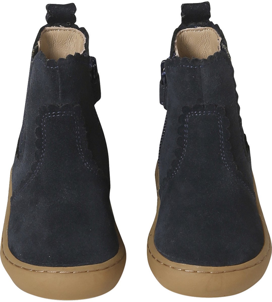Vertbaudet Chelsea boots met rits en elastiek van leer voor baby