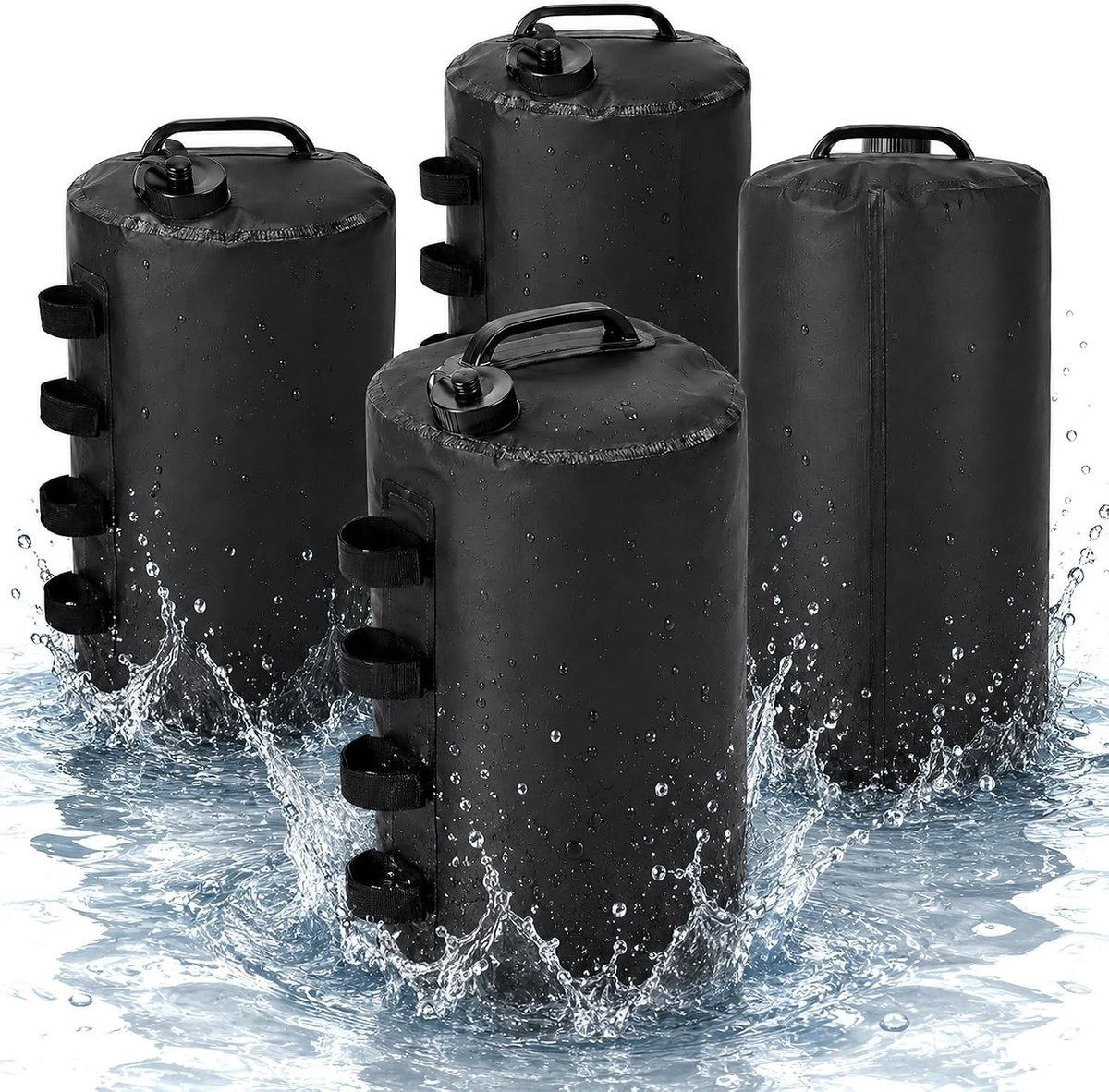 Gewichtenset voor Partytenten - Zwart - 20 Liter - 500D PVC Watergewichten - Voor Buitenactiviteiten