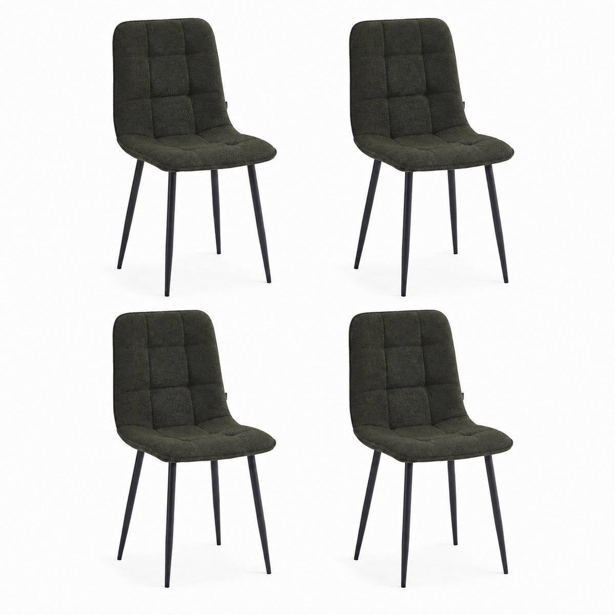 Colenis - Ela Eetkamerstoel - Set Van 4 - Groen - Bouclé - Design