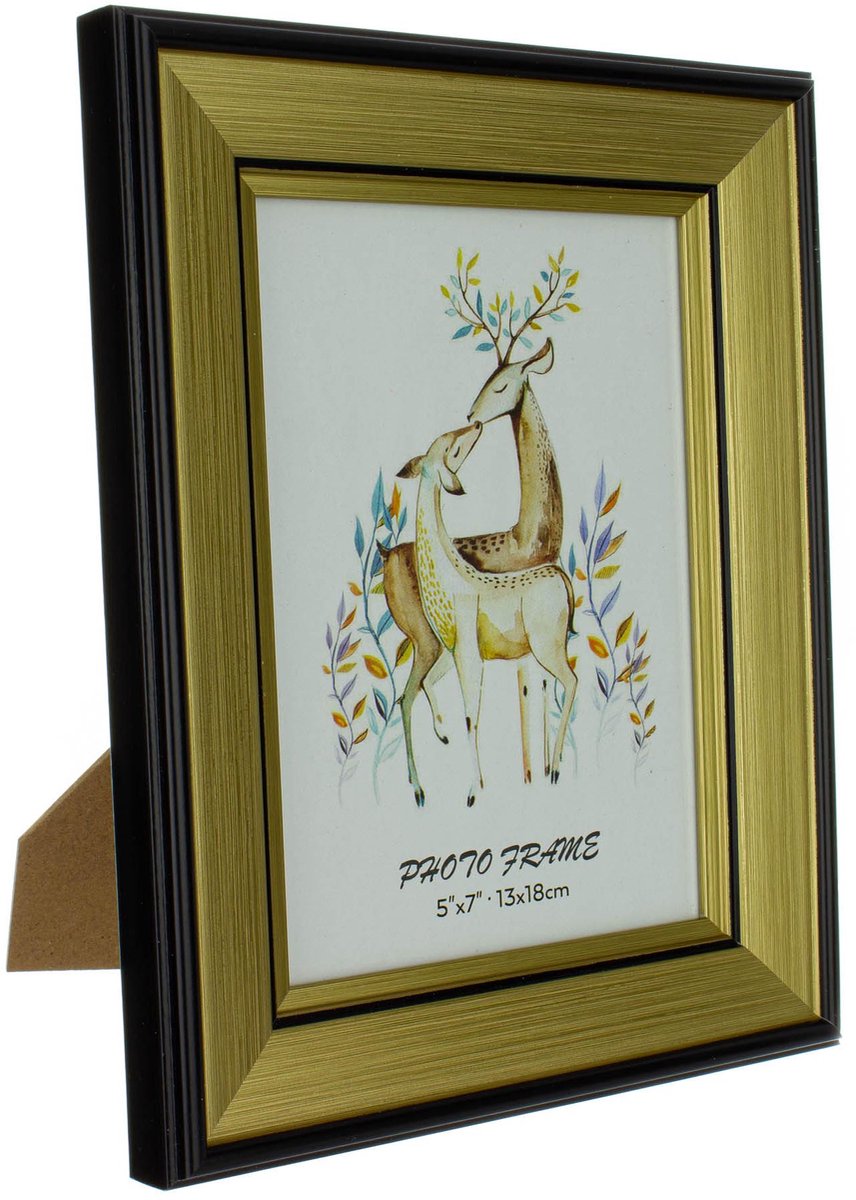 Gouden/Zwarte Fotolijst 18x13 cm - Stijlvolle Wanddecoratie