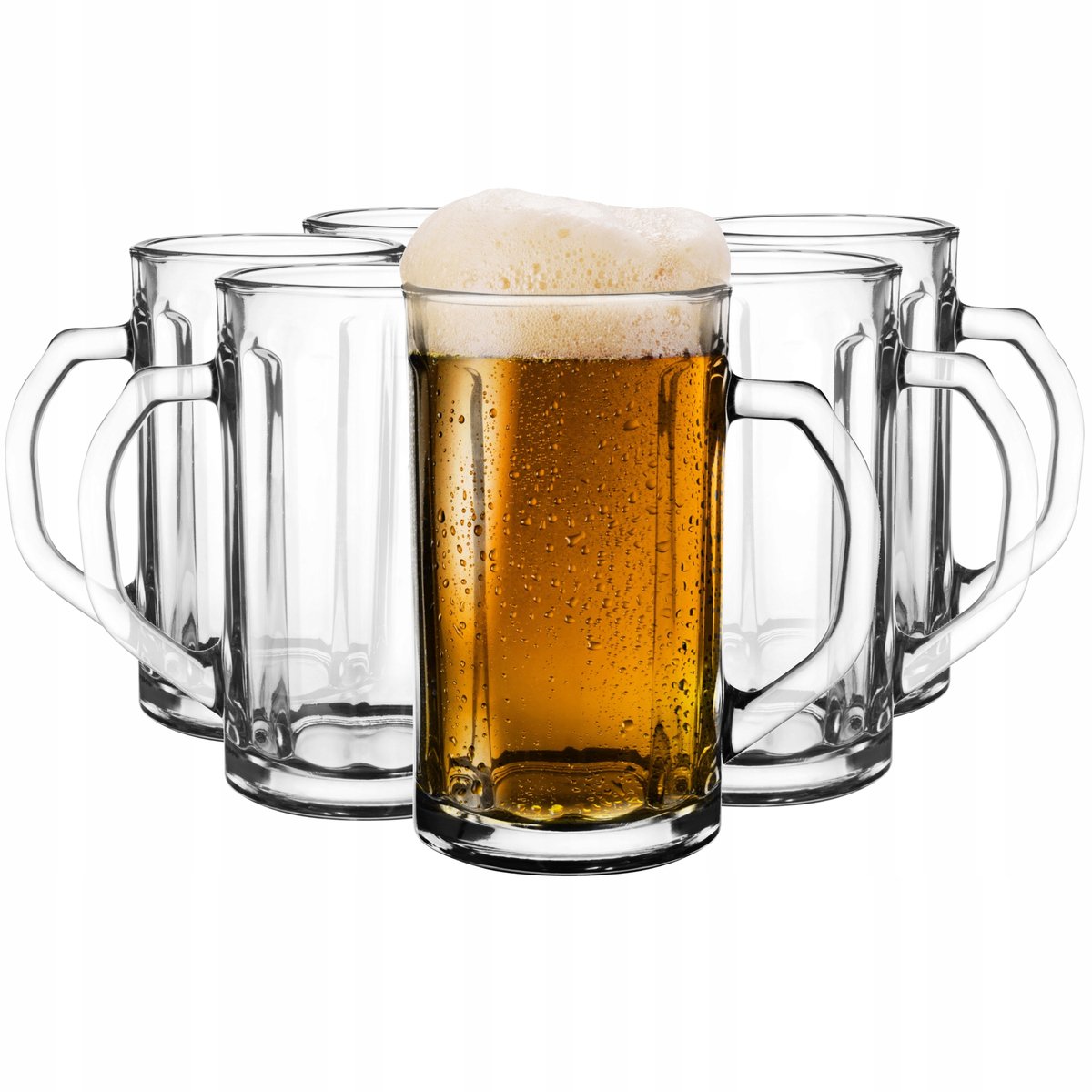 Glasmark Bierkruiken Set van 6 - 500ml, Zwaar en Solide