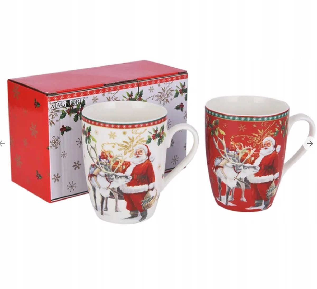 Kerstmokken Set 360ml - 2 stuks met Kerstman & Rendier