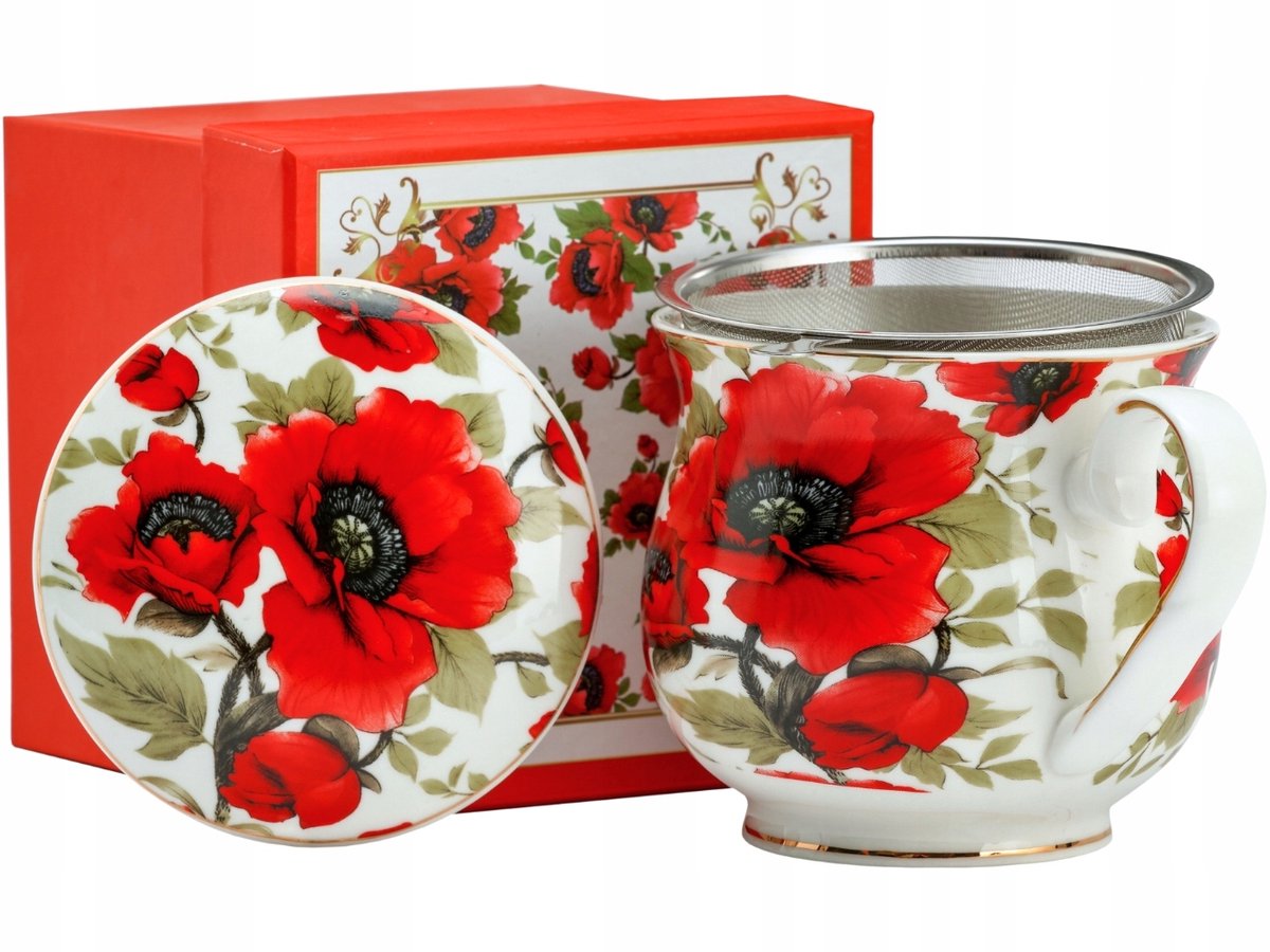 Porseleinen Theemok met Infuser en Deksel - 480 ml