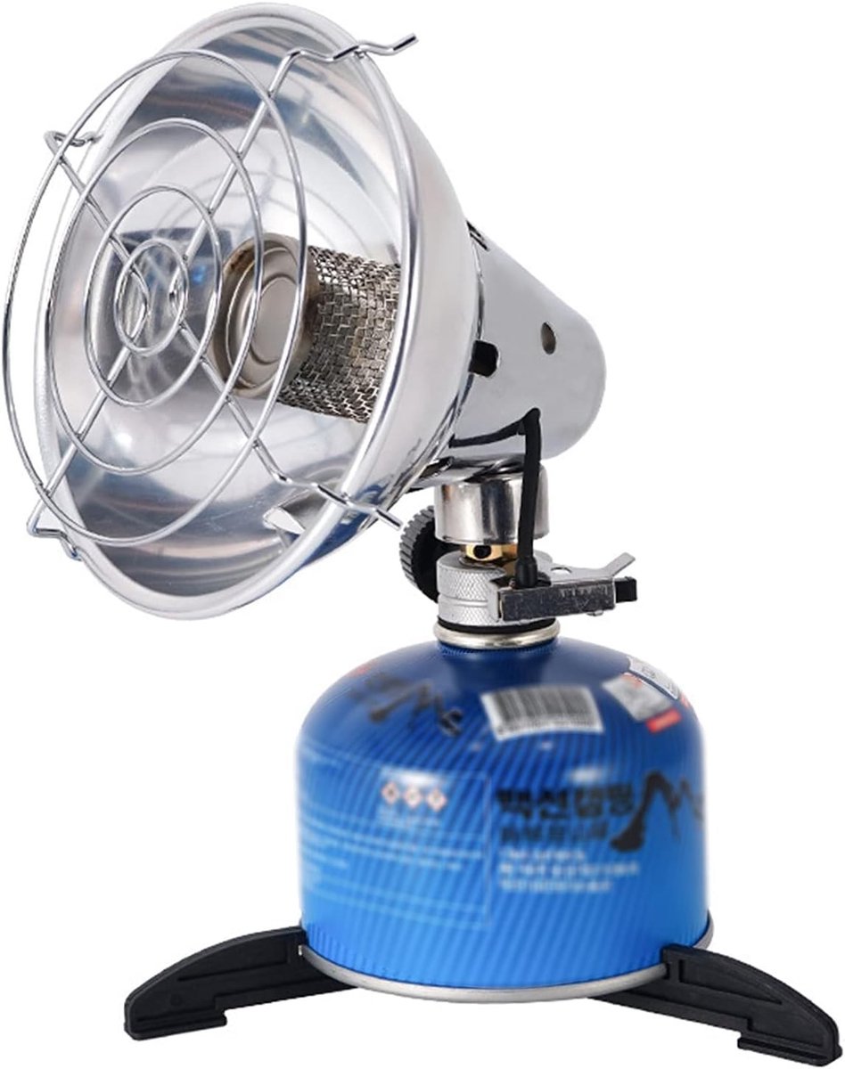 Mini Gasradiator - Zilver - 15 x 14 cm - Draagbare Terrasverwarming met Verstelbare Warmteregeling - Voor Balkon en Kamperen