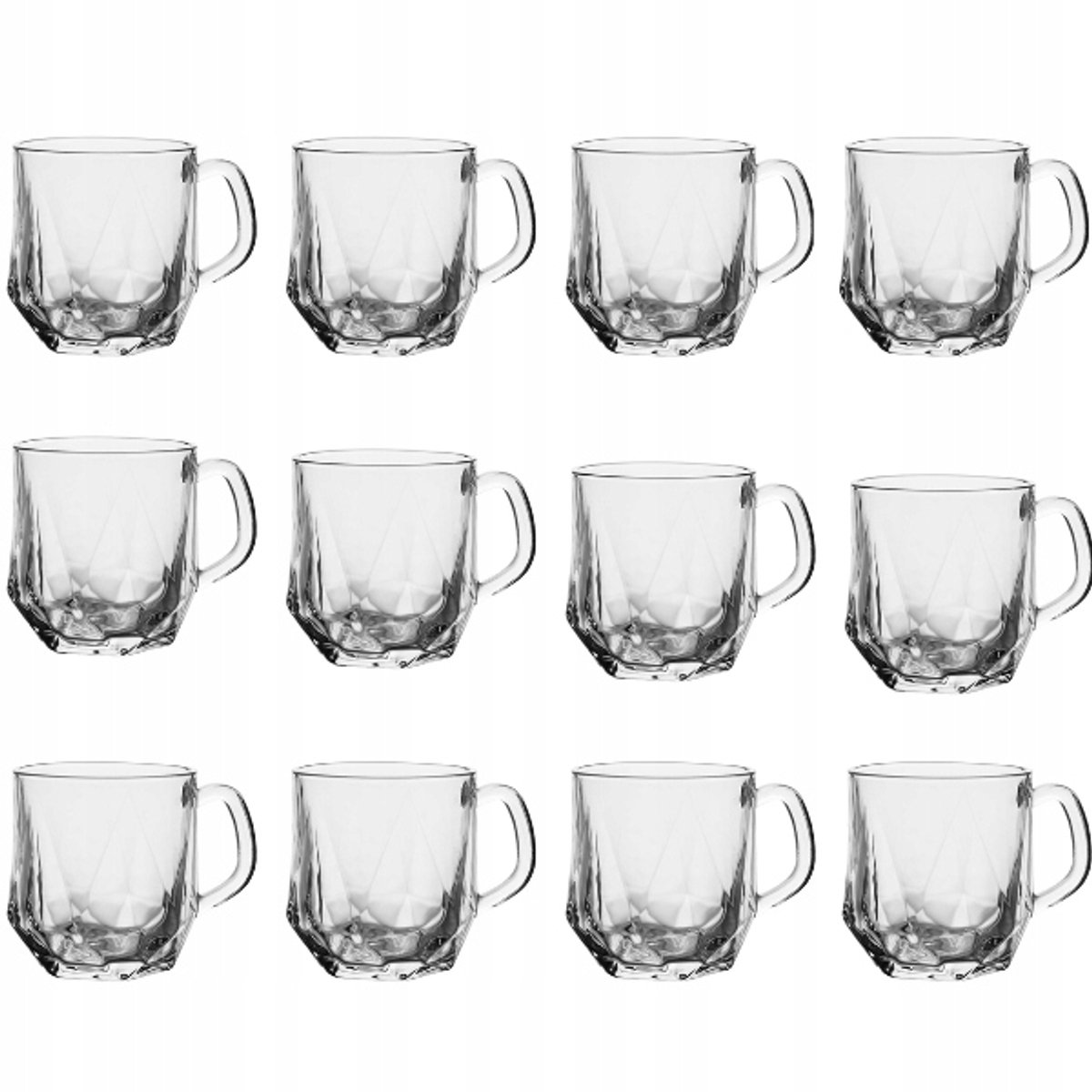 12x Glazen met oor, 300 ml, voor koffie, thee & drankjes