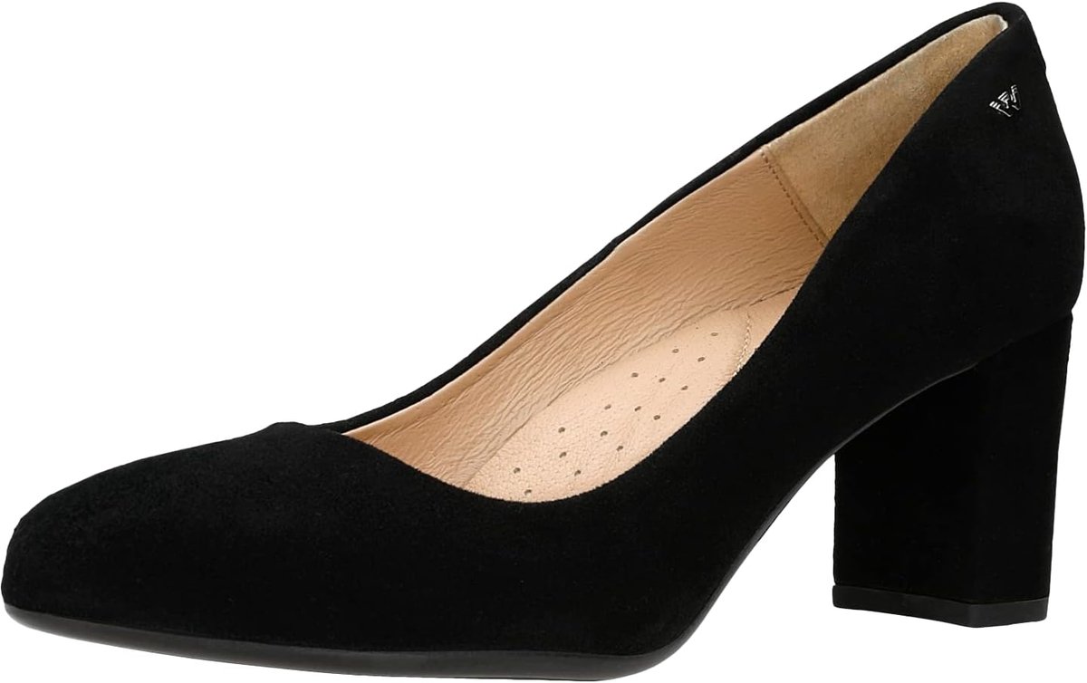 WOJAS - Women's velour pumps/summer heel shoes / elegant leather shoes / block heel 35073-61 - ShopVlot