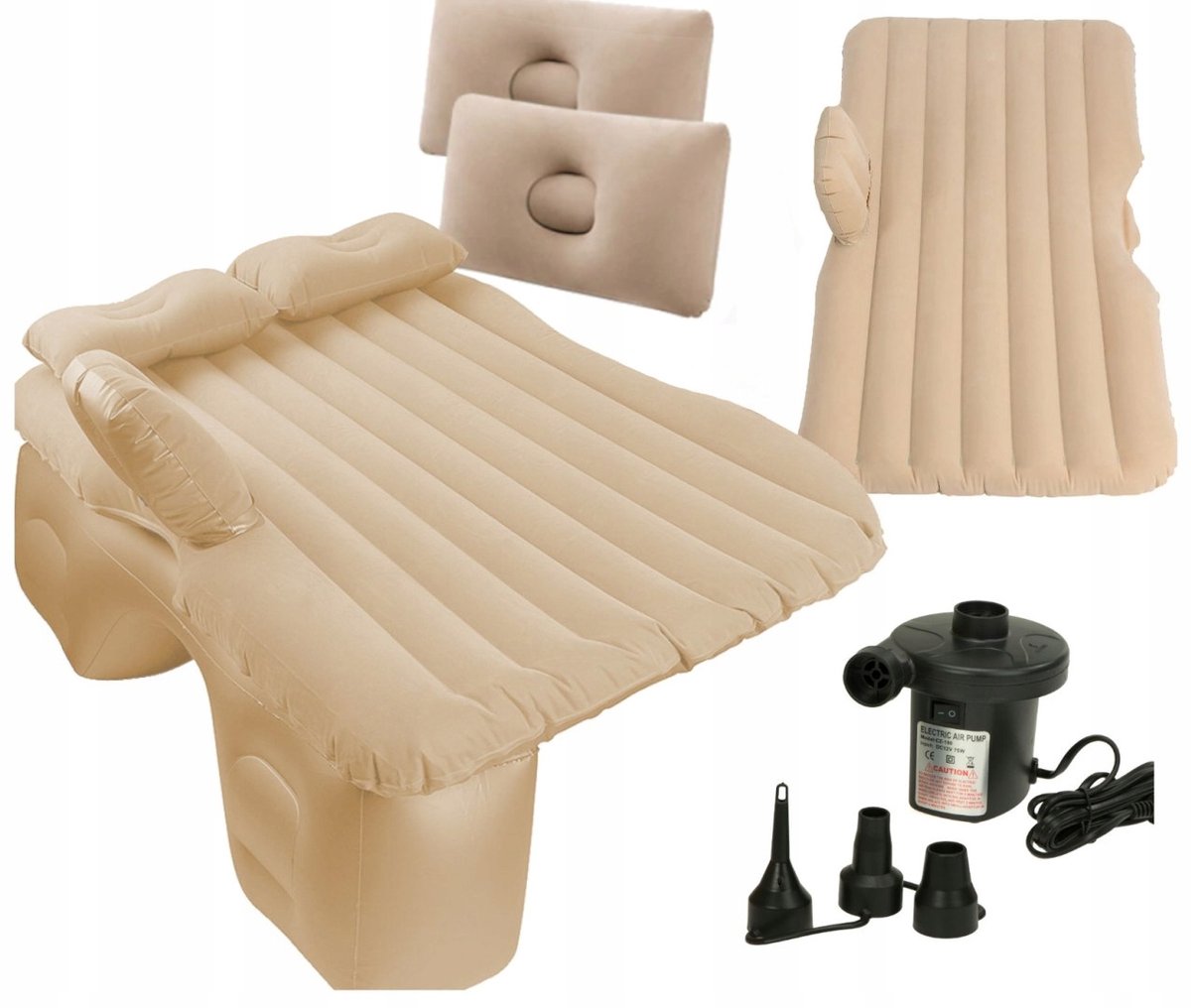 Opblaasbaar Autobed met Pomp en Kussens - Beige