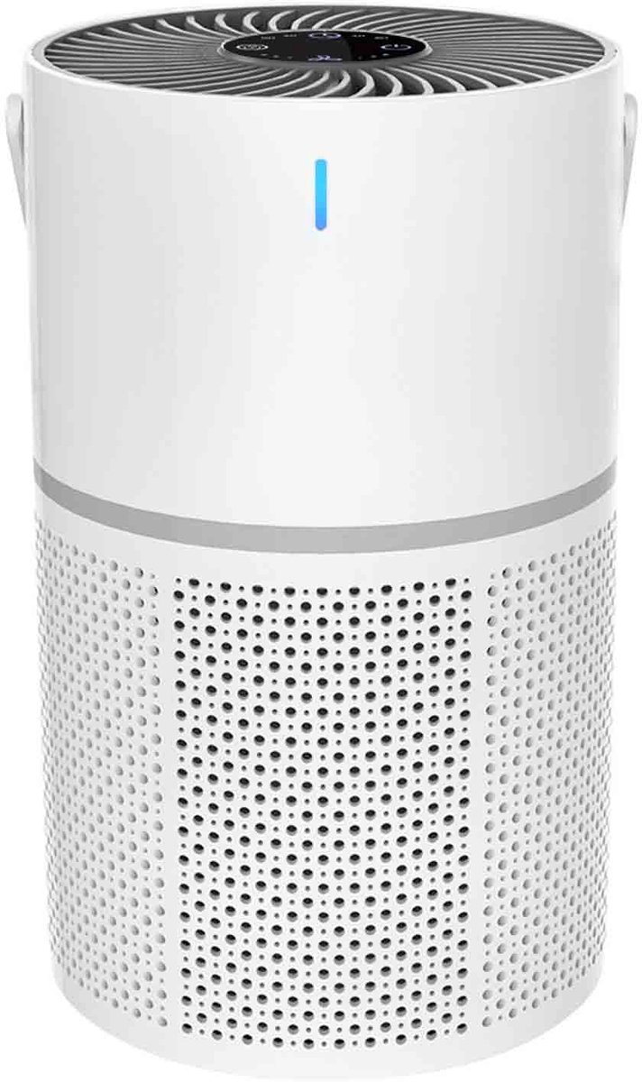 MODFU Luchtreiniger & Luchtzuiveraar 26x16x16 cm – Compact Ontwerp met 3 Snelheden, Timer en Stille Slaapmodus – Geschikt voor Woonkamer, Slaapkamer, Babykamer en Kantoor – Wit