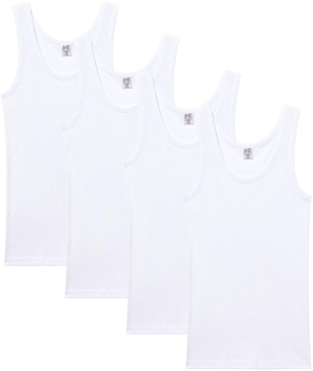 Abanderado Klassieke herentanktop van 100% katoen, 4 stuks, Wit (Wit 001), XL - ShopVlot