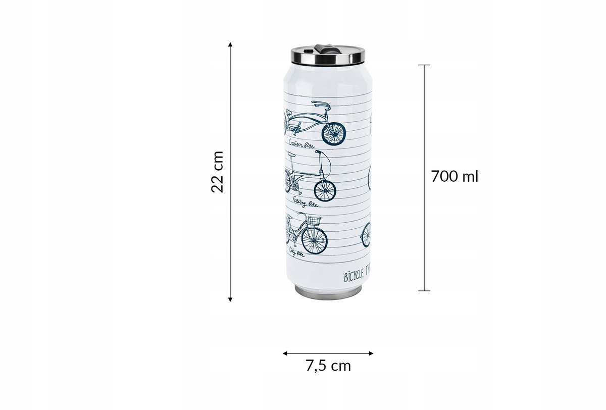 Thermosbeker 700ml - Fietsen, RVS, 10u Warm, 5u Koud