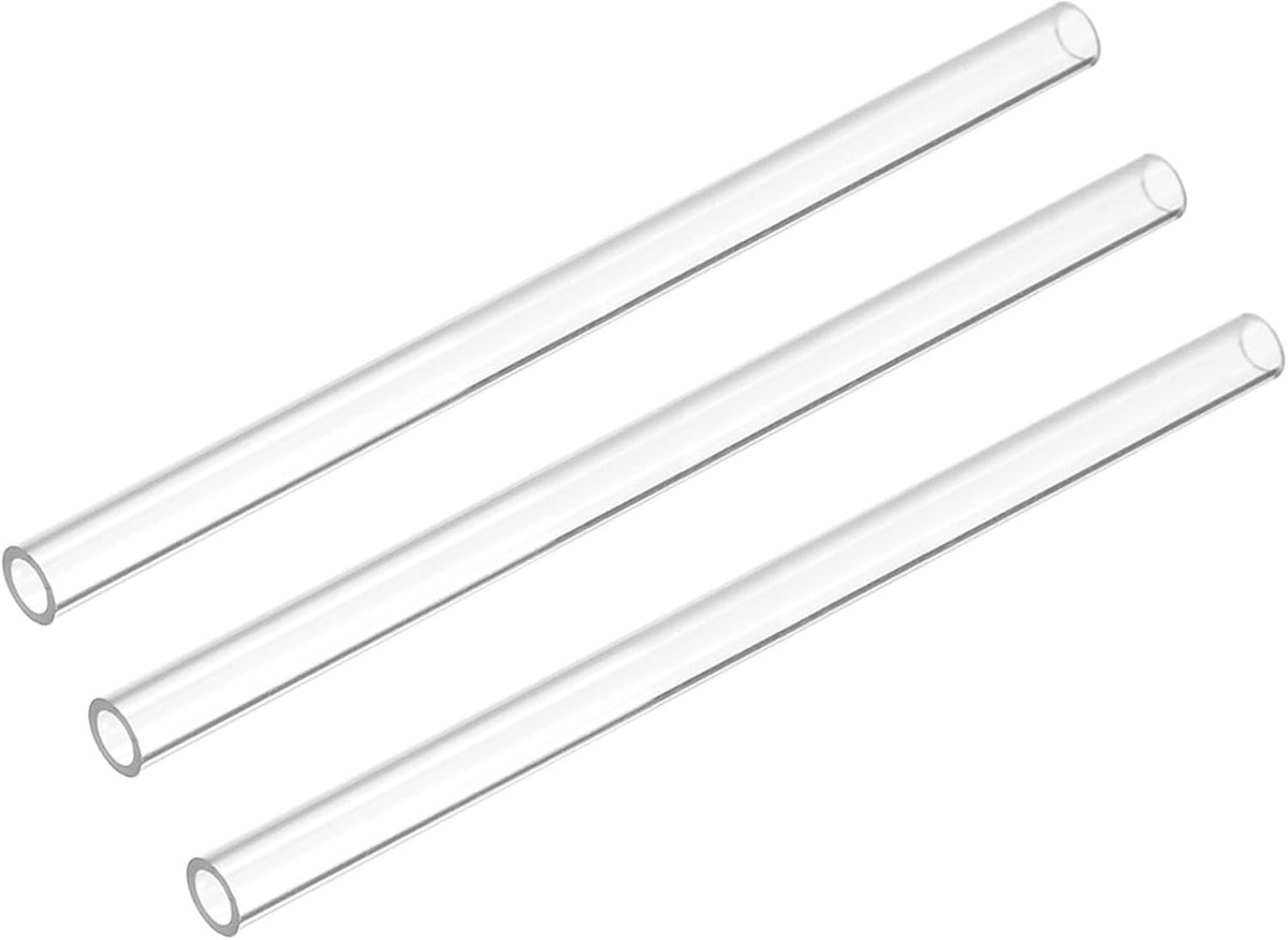 DMiotech 3pcs 9.6" Clear Rigid Plastic Pipe 5mm(3/16") x 6mm Polycarbonate Tube Round Tube for Lighting Water Plumbing - ShopVlot