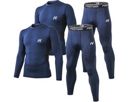 MEETYOO 2 Stu Thermoset - Thermo Ondergoed Heren - Thermo Kleding Set-Blauw-XL