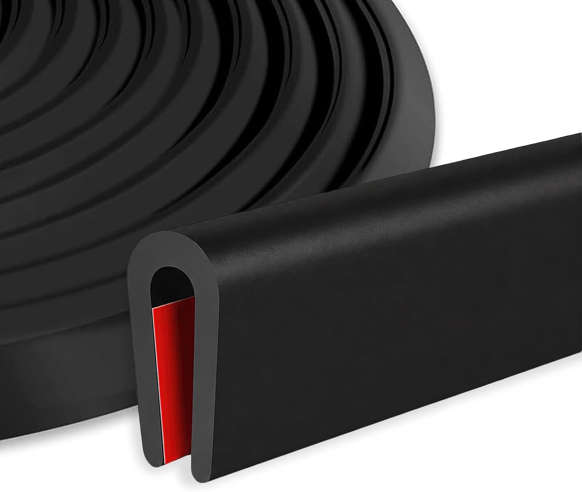 Zephyra Self-adhesive edge protection, 3 m, U-profile, rubber, edge protection for plates, windows, car, metal - ShopVlot