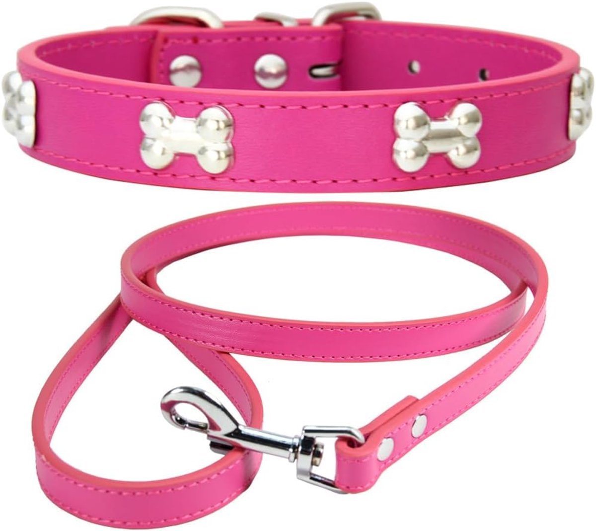 Hondenhalsband L - Verstelbaar leer - Schattige accessoires - Ideaal voor training - ShopVlot