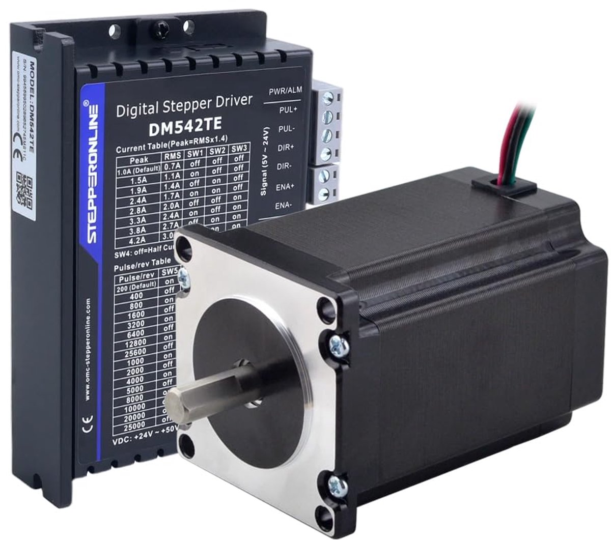 Stepper motor CNC kit Nema 23 2.4Nm - 4A stapmotor met driver - 1.0-4.2A 24-50 VDC - ShopVlot